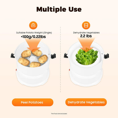 Electric Potato Peeler Machine with 2 Spare Blades, Automatic Potato Peeler Stainless Steel Swivel Vegetable Fruits Fruit Potato Peeler, Apple Paring Machine Kitchen Peeling Tool