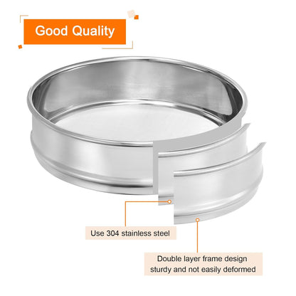 PATIKIL 10 Mesh Lab Sieve, 8" Diameter Test Sieve 304 Stainless Steel Wire Cloth (2mm) for Industrial Laboratory
