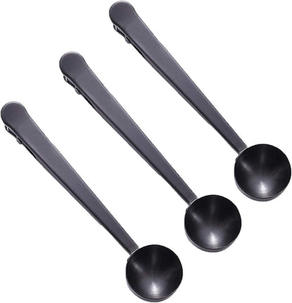 Coffee Scoop Clip Stainless Steel Tablespoon Coffee Spoon With long handle Multifunction Sealing Bag Clip For Tea, Coffee, Protein Powder, Instant Drinks, Kitchen Tools