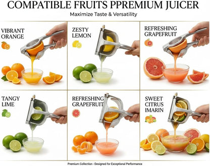 Manual Juicer Hand Press – Handheld Fruit Juicer Squeezer for Orange, Lemon, Lime & Citrus – Heavy Duty Metal Juice Squeezer with Non-Slip Base