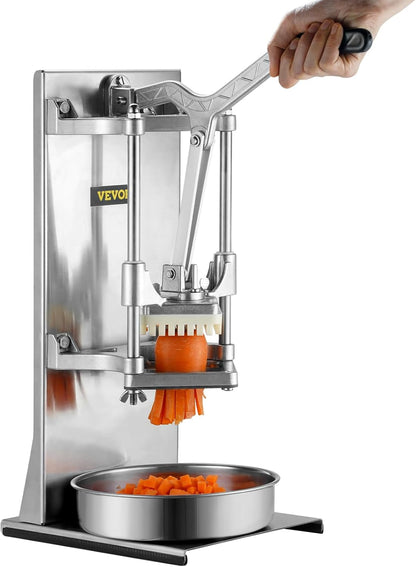 VEVOR French Fry Cutter, Ergonomic Potato Slicer with 3 Blades (1/2", 3/8", 1/4") & Juicer Plate, Easy-Replace Vegetable Chopper Dicer for Carrot, Onion, Lemon, Ideal for Home & Commercial Kitchens