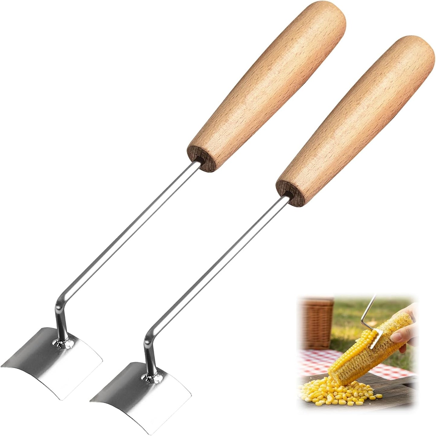 2 Pack Corn Cob Stripper Tool, Efficient Kernel Peeler for Home Kitchen, Essential for Corn Removal