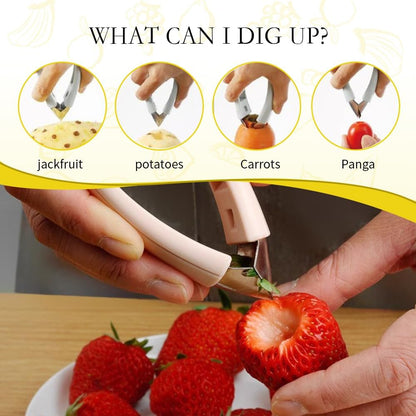 Multifunctional Pineapple Eye Remover, 2024 Upgrade Strawberry Stem Remover Pineapple Eye Remover Tool, Strawberry Huller Stem Remover Fruit Eye Remover for Potato, Tomato Corer (Blue-3 Pcs)