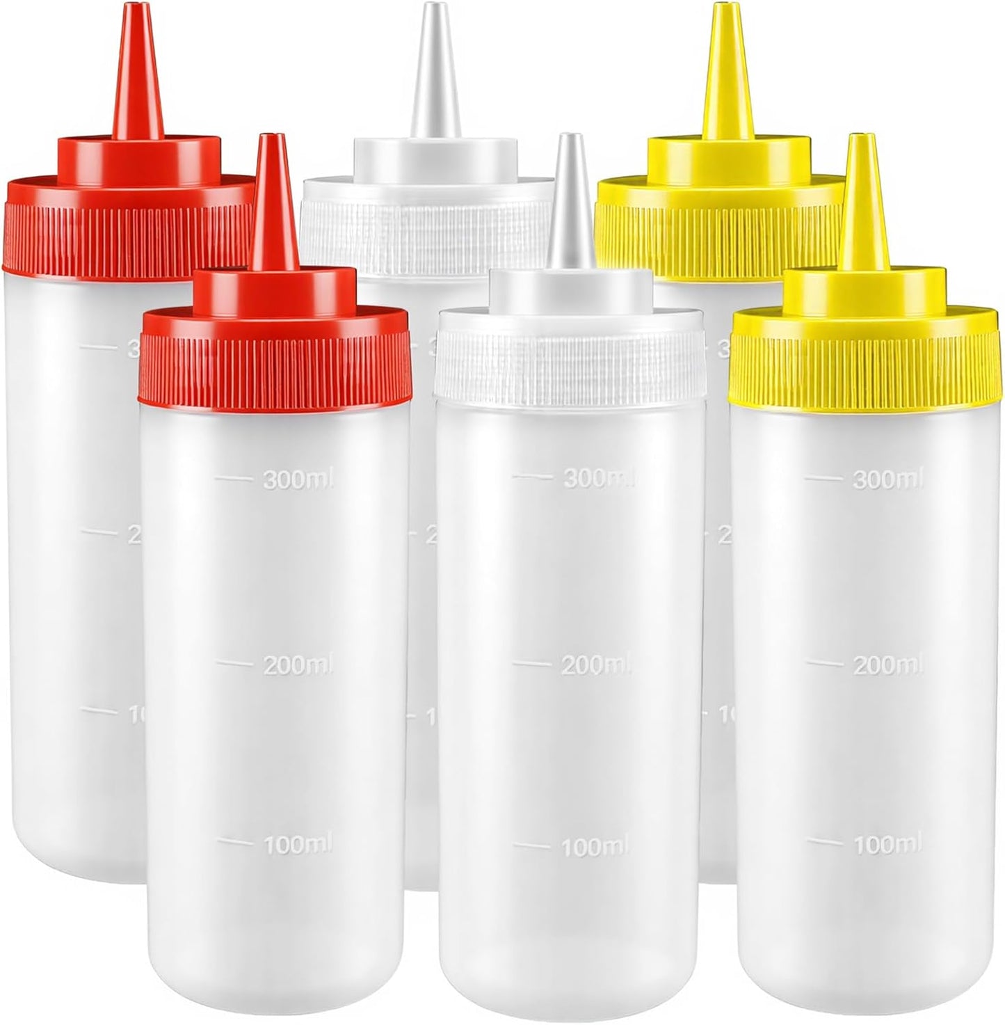 Multicolor Food-Grade Squeeze Bottles Set-Condiment Dispensers for Kitchen, BBQ, Sauces, Dressings, & Meal Prep (32oz)