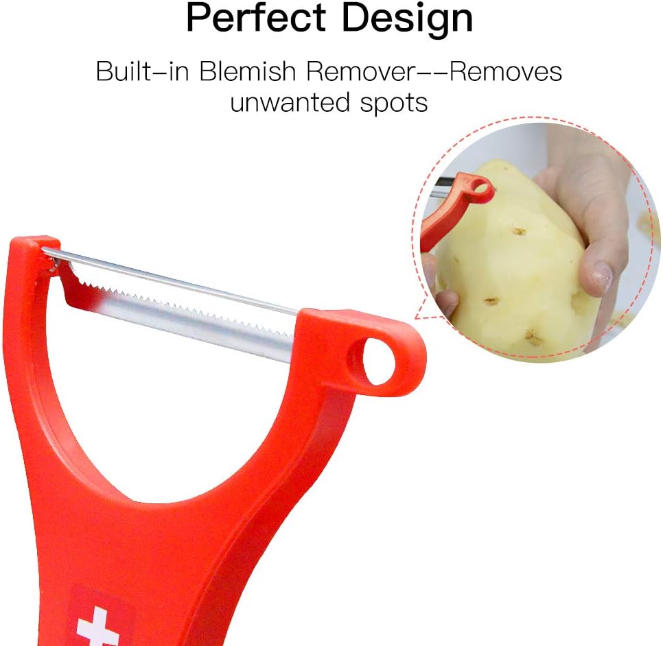 Original Swiss Made Peeler Vegetable&Fruits stainless steel blade Peeler for kitchen (BLACK-Thick skin Peeler)