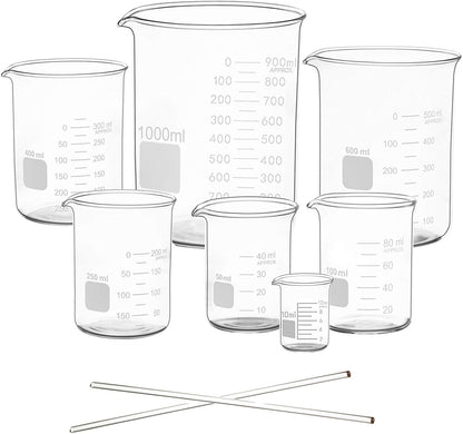Graduated Glass Measuring Low Form Beaker Set (50ml+100ml+250ml)