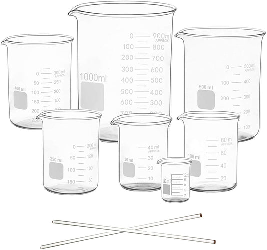 Graduated Glass Measuring Low Form Beaker Set (50ml+100ml+250ml)