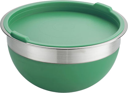 Tramontina 10 Pc Covered Stainless Steel and Silicone Mixing Bowl Set (Mint Green)