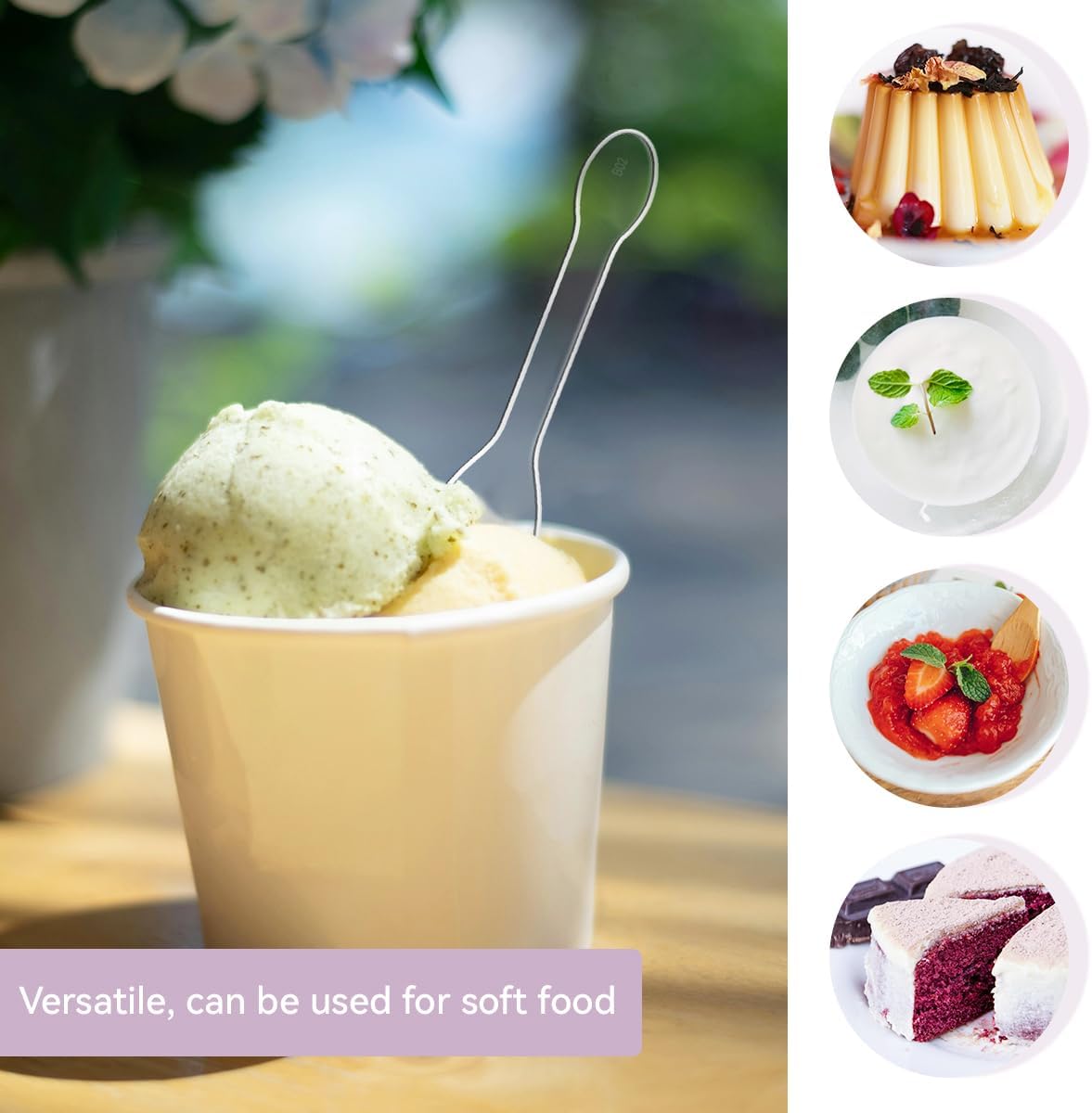 yuntop 100PCS Tasting Spoons Ice Cream Dessert Taster Spoons Plastic Mini Spoons Disposable Dessert Spoons for Miniature Dessert Cups, Sampling, Small Catering Supplies, Tasting Party (Clear)