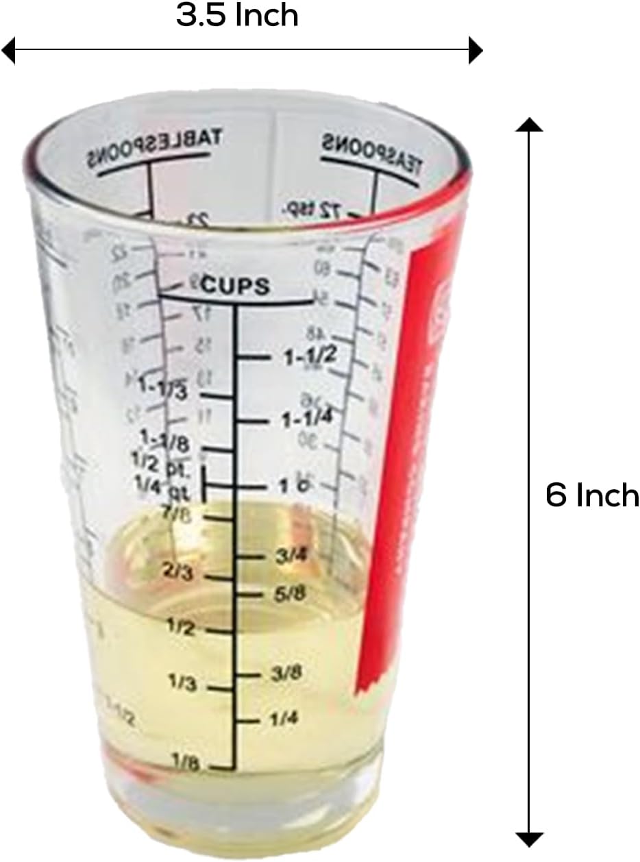 King Arthur Baking Company Mix N Measure Glass, Heavyweight Glass, Multi-Purpose Liquid and Dry Measuring Cup