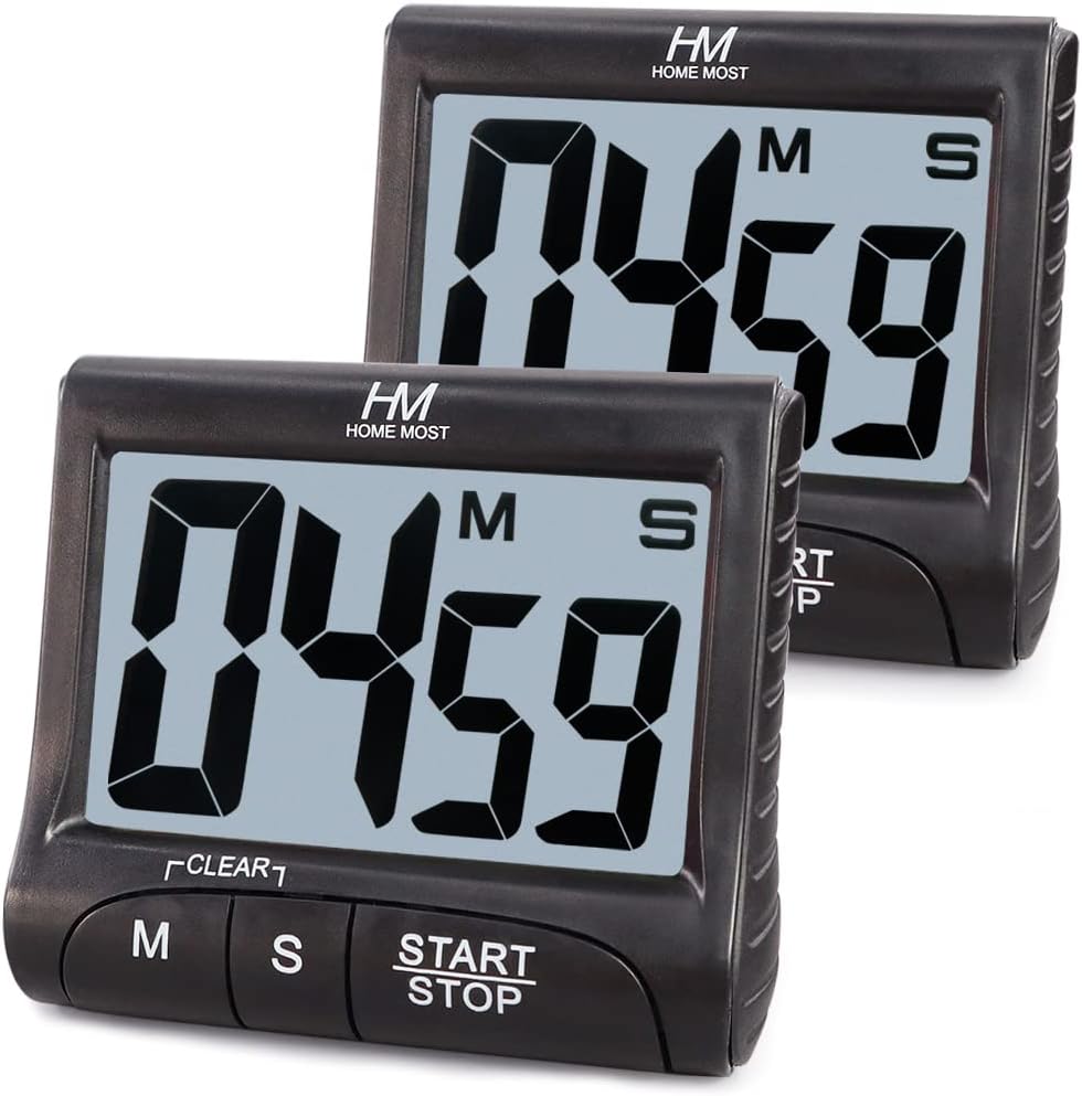 3" Large Display Kitchen Timer - Digital Timer Magnetic Back Loud Alarm On A Rope- White Cooking Timers For Kitchen Teachers Students Games Kids Meetings- Sports Timers For Workouts Exercise