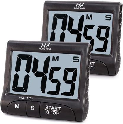 3" Large Display Kitchen Timer - Digital Timer Magnetic Back Loud Alarm On A Rope- White Cooking Timers For Kitchen Teachers Students Games Kids Meetings- Sports Timers For Workouts Exercise