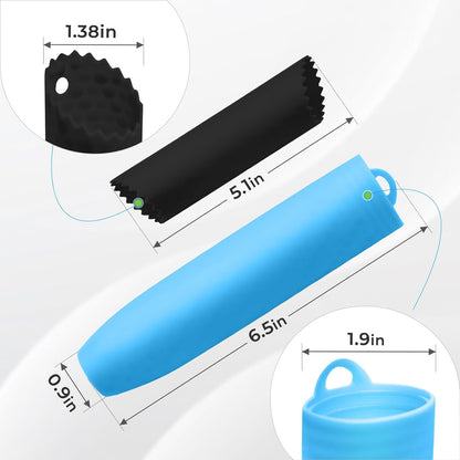 Silicone Garlic Peeler Tube Roller, Effortless Single & Bulk Clove Peeling, Odor-free Kitchen Tool, Stores 10-12 Cloves (Black,Green)