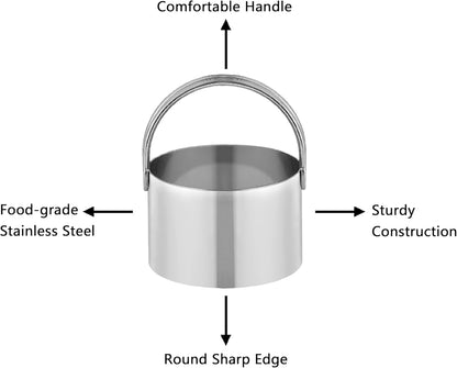 5 Pack Cookie Cutters, Round Metal Biscuit Cutter with Handle, Stainless Steel Circle Baking Tools for Dough Pastry and Cake, Dishwasher Safe