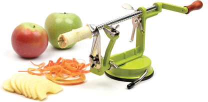 RSVP International Green Apple Slicer, Corer, & Peeler | Suctions to Countertop | Cuts Perfect .25" Slices | Durable & Strong