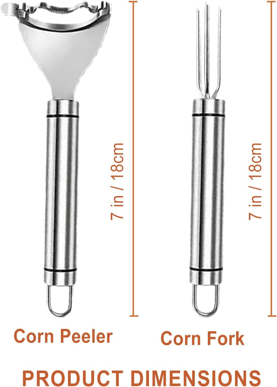 3PCS Corn Peeler Set – Stainless Steel Corn Stripper Tool with Cutter, Planer & Holder – Quickly Remove Kernels from Corn on the Cob – Dishwasher Safe, Easy Grip Handle, for Home & BBQ