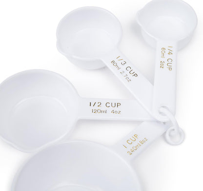 Fox Run Measuring Cup Set, 1/8 cup to 1 Cup, Multicolored 4 Cup Measuring Set