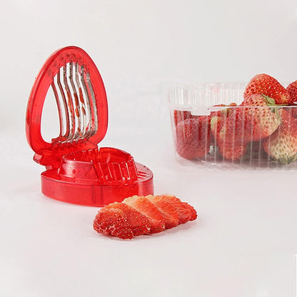 2 PACK Stainless Strawberry Slicer - Fruit Cutter Set for Dessert Cups, Cake Stand Decorations, Homemade Bread Decor