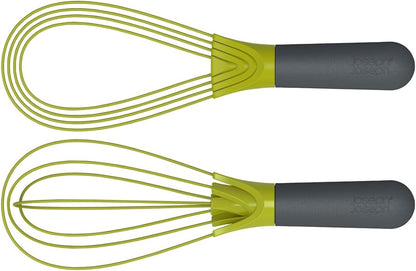 Joseph Joseph Twist Whisk 2-In-1 Collapsible Balloon and Flat Whisk Silicone Coated Steel Wire, Sky Blue