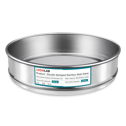 304 Stainless Steel Mesh Lab Sieve, 10 Mesh (2mm) Aperture Test Sieve, 7.9Inch(20cm) Diameter Economy Standard Analysis Sample Test Sieves for Industrial Laboratory Homes - Colors B