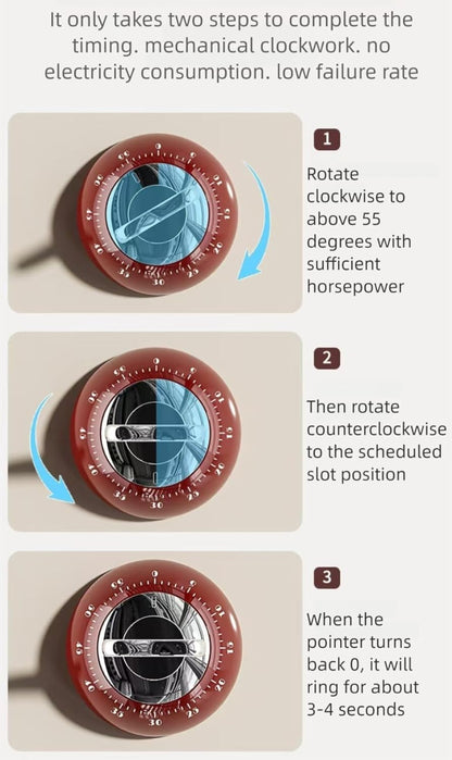 Visual Kitchen Timers for Cooking,100% Mechanical Cooking Timer,Retro Cooking Timer,No Batteries Required,Magnetic Back.(Green)