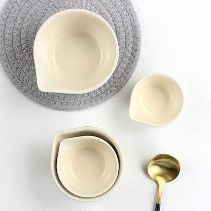 Ceramic Milk Measuring Cup Egg Measuring Bowl Baking Bowl, set of 4