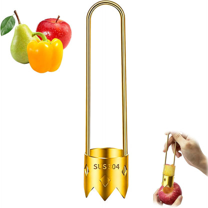 Red Bell Pepper Seed Corer & Jalapeno Corer Tool - 304 Stainless Steel, Apple Pineapple Vegetable Corer, Easy Core Remover with Anti-Slip Handle ﻿