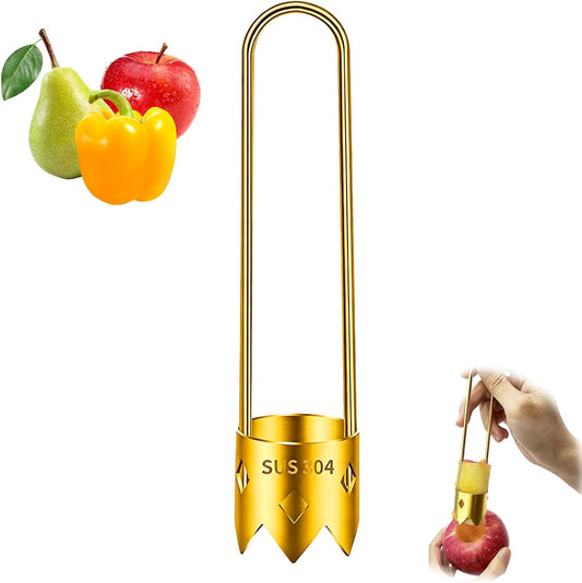 Red Bell Pepper Seed Corer & Jalapeno Corer Tool - 304 Stainless Steel, Apple Pineapple Vegetable Corer, Easy Core Remover with Anti-Slip Handle ﻿