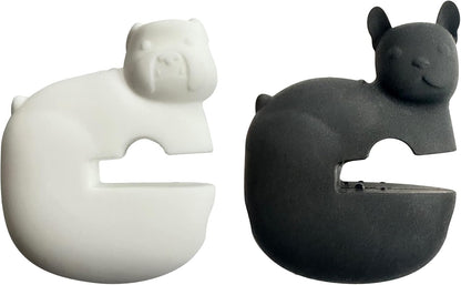 Fox Run Silicone Pot Clip Spoon Rest, Rooster and Pig, Set of 2, 2.75", Red and Pink