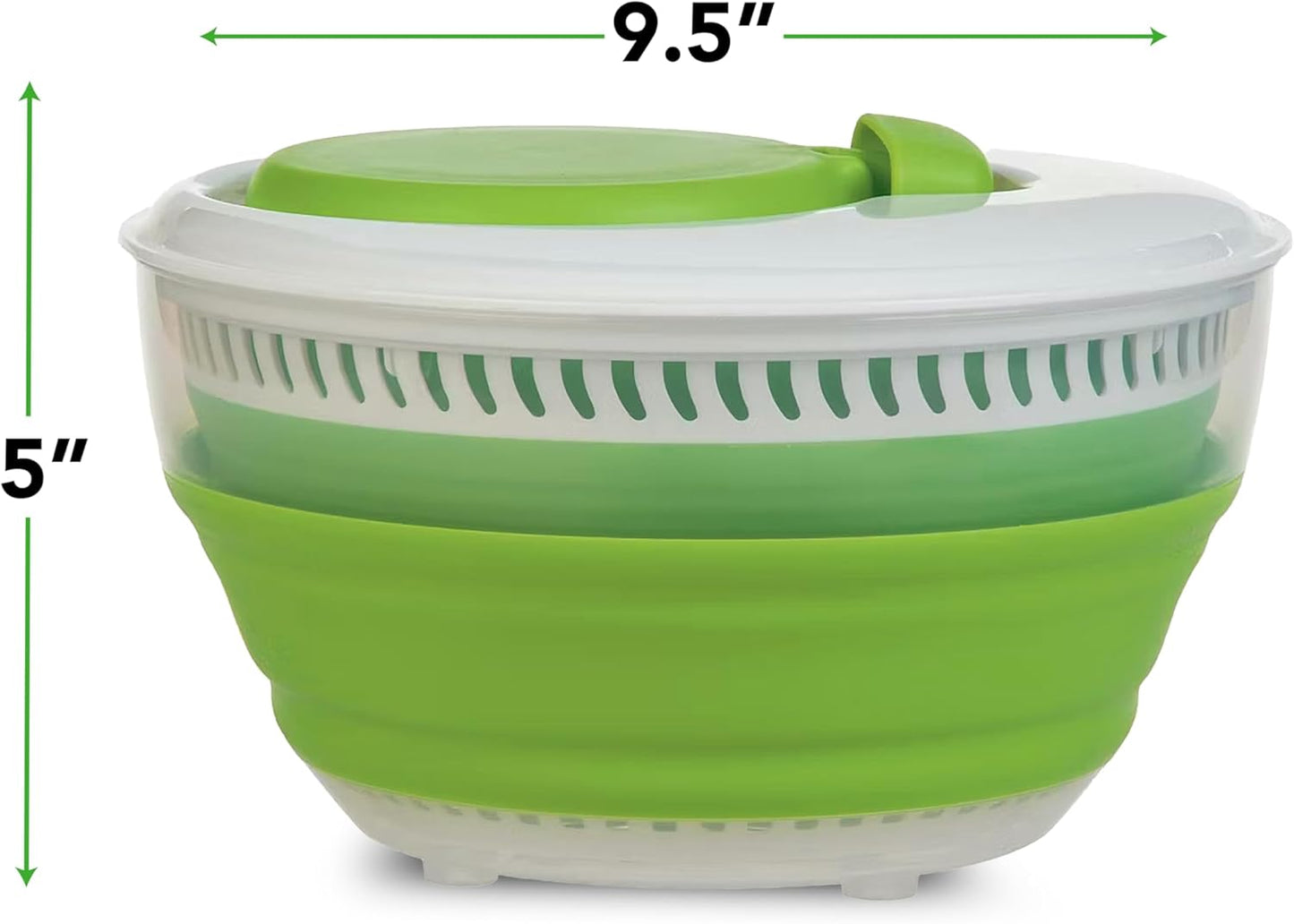 Prepworks by Progressive 3 Quart Space Saving Folding Collapsible Drainer, & Colander for Salad Preparation and Food Washing (Grey)