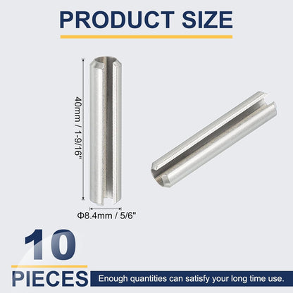 PATIKIL Slotted Spring Pin, 50 Pcs 1/8" x 3/4" (3.2mm x 20mm) 304 Stainless Steel Split Roll Pins Spring Dowel for Home Improvement Automotive Machine Repair, Silver - Colors A