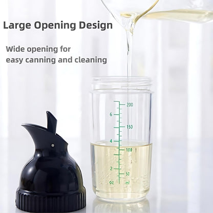 Wokyo Salad Dressing Shaker, Homemade Salad Dressing Bottle Mixer Measure Dripless Pour, Leak-free, Soft Grip, Dishwasher Safe BPA Free (Green)