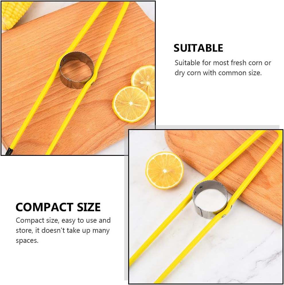 Happyyami Corn Strippers 2-Pack Portable Corn Peelers Stainless Steel Kernel Cutter Tool for Fresh and Dry Easy Removal Compact Kitchen Gadget 10.62In
