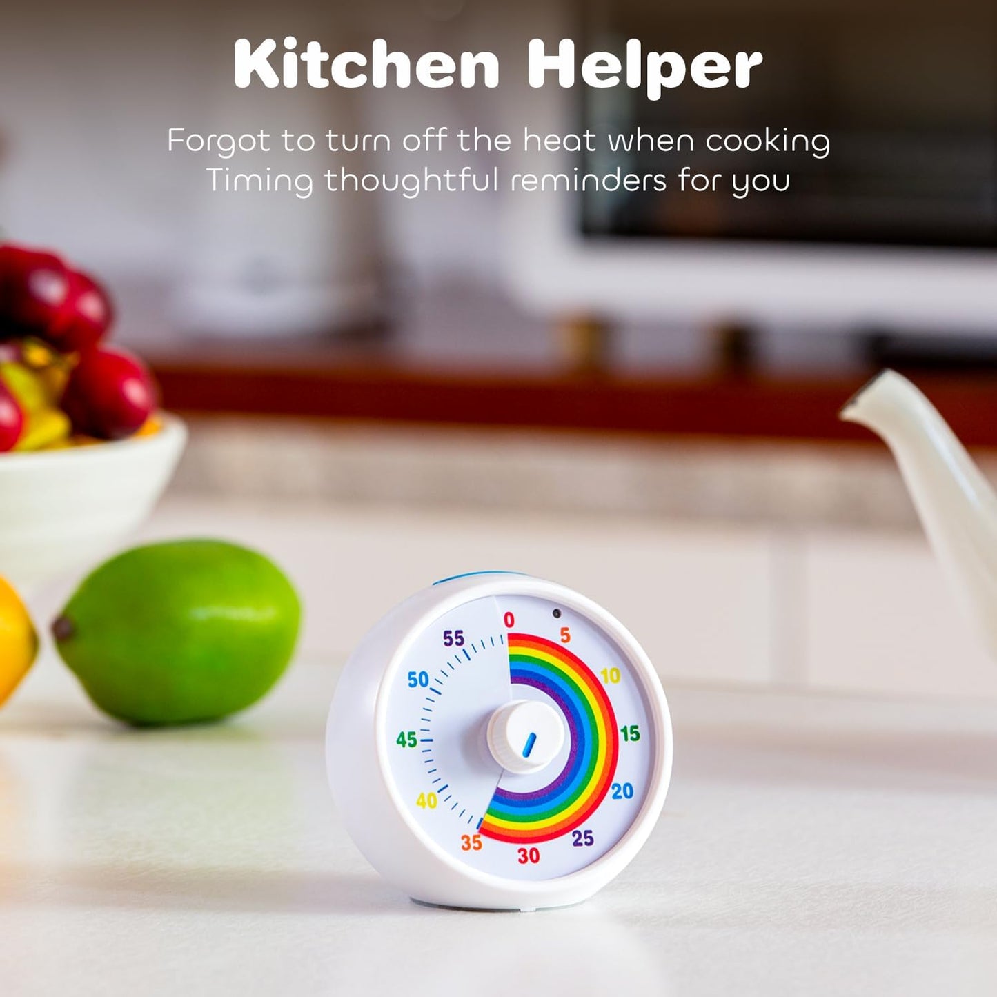 Visual Timer for Kids, 60-Minute Countdown for Classroom Office Kitchen, Desk Timer Kids Time Management Tools with Silent Operation, Pomodoro Timer Rainbow Pattern Purple