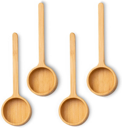 Bamboo Coffee Scoop Long Handle 10g Measuring Scoop for Deep Jars and Containers