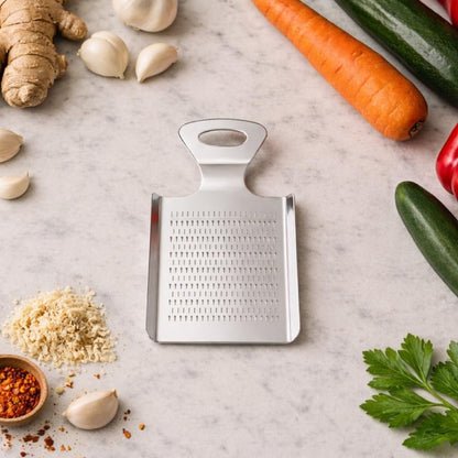 Compact Stainless Steel Grater, Mirror-Polished Grinder for Garlic, Ginger, Nutmeg, Wasabi and Chocolate