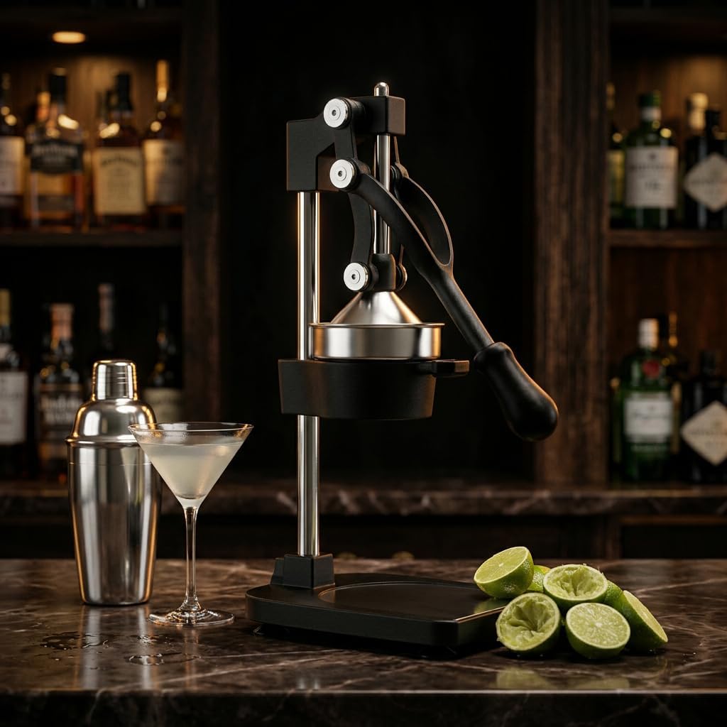 Cast Iron Juicer Hand Press – Heavy Duty Manual Citrus Juicer, Professional Orange Press, Stainless Steel Lemon Squeezer & Lime Juice Extractor (gray)