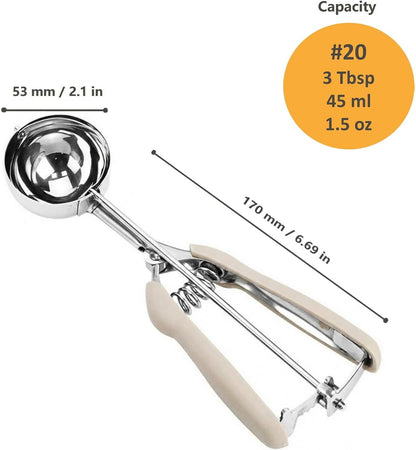 Cookie Scoop, Ice Cream Scoop, 1Tbsp/15 ml/0.5oz Cookie Scoops for Baking, 18/8 Stainless Steel Cookie Scooper for Baking, Ice Cream Scooper with Trigger Release, Cookie Dough Scoop with Non-slip Grip
