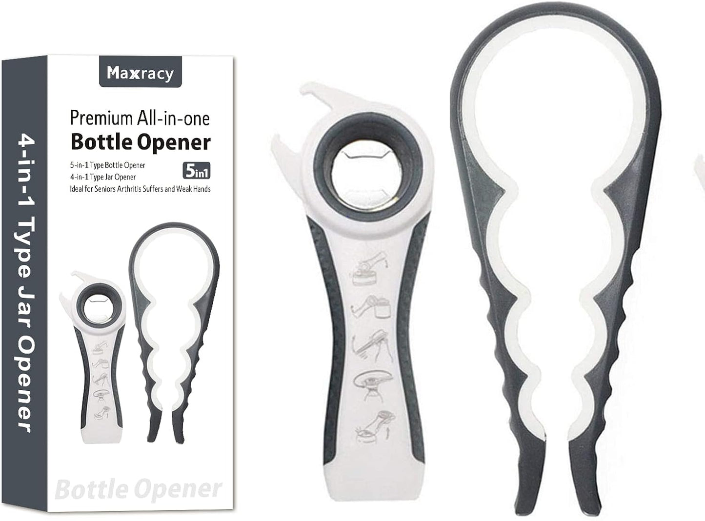 Easy-Twist Jar Opener: Maxracy Effortless Lid Opening for Weak Hands & Arthritis | Versatile Bottle Opener | Jar Openers & Bottle Openers
