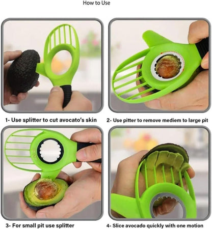 Upgraded Avocado Slicer Tool with Handle, 3-in-1 Avocado Cutter Slicer and Pitter, Avocado Peeler 3 in 1 Avocado Slicer for Kitchen Restaurant (Only Avocado Slicer)