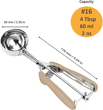 Cookie Scoop, Ice Cream Scoop, 1Tbsp/15 ml/0.5oz Cookie Scoops for Baking, 18/8 Stainless Steel Cookie Scooper for Baking, Ice Cream Scooper with Trigger Release, Cookie Dough Scoop with Non-slip Grip