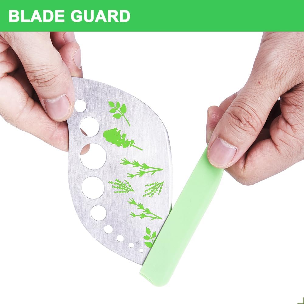 Herb Stripper Tool Leaf Stripper 9 Holes Herb Zip Tool Herb Chopper 2 in 1 Kitchen Gadgets for Kale Thyme Rosemary Basil