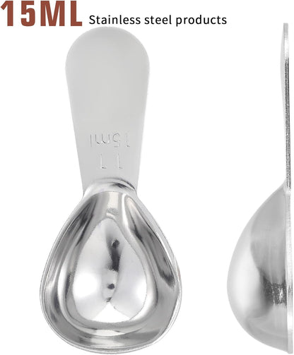 1 Tbsp Scoop Coffee Scoop, 1 Tablespoon Measuring Spoons(15ml), 18/8 Stainless Steel Short Handled Measure Scooper for Calculateing and Grinding Coffee Tea Sugar Christmas Kitchen Gift Jar Beans