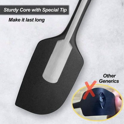 3 Pack Large Silicone Spatula for Kitchen,600°F Heat resistant Rubber Spatulas for Baking,Cooking, Scraping,and Mixing,Non Stick Kitchen Utensils, BPA Free, 11.2 IN, Khaki
