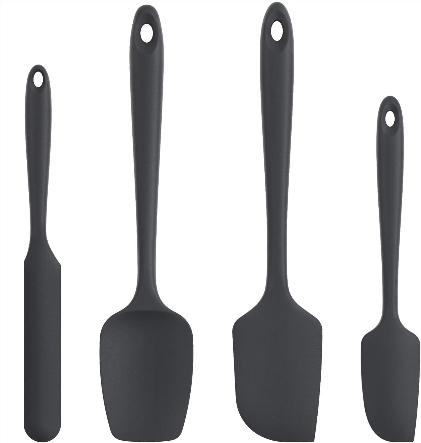 High Heat Resistant Silicone Spatula: U-Taste 600ºF Hot-Proof Food Grade Rubber Kitchen Baking Scraper, Flexible and Sturdy Cooking Utensil for Mixing Scraping in NonStick Cookware (4PCS, Multicolors)