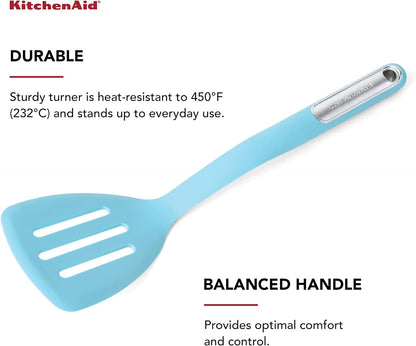 KitchenAid Silicone Slotted Turner, Aqua Sky