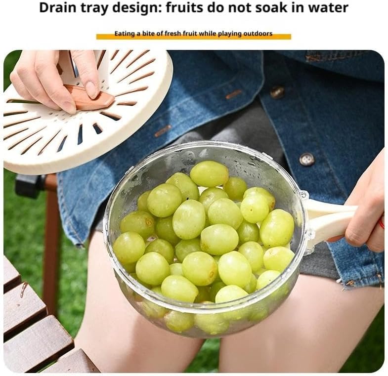 Multi-Functional Fruit and Vegetable Washing Bowl,2 in 1 Drain Basket and Fruit Strainer Container with Lid,Produce Washer,Berry Container,Lettuce Keeper for Fridge Refrigerator Organization (White)