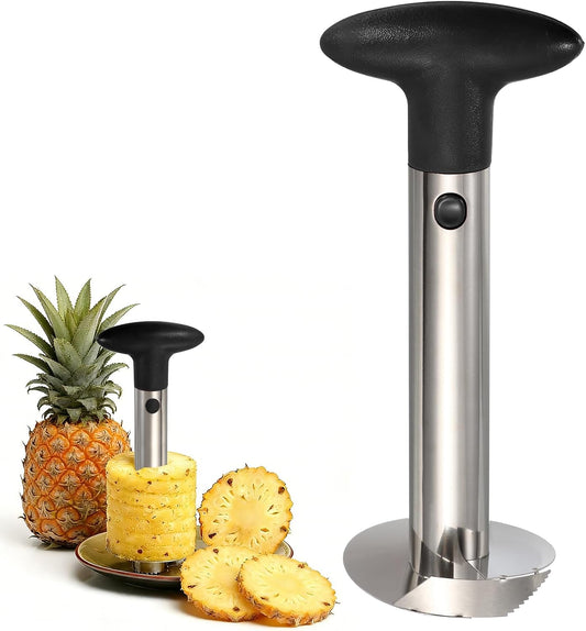uxcell 2 Pcs Pineapple Corer, 9.4x4.1 Inch Stainless Steel Upgraded Pineapple Core Remover Eye Removal Tool, Core Fruits for Home Kitchen, Green