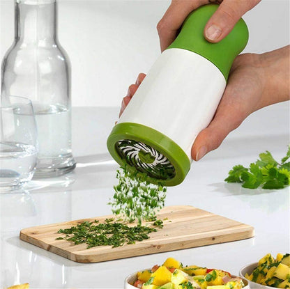 1 pc Herb Mill Chopper Cutter Mince Stainless Steel Blades Safely New ( Color: White & Green)