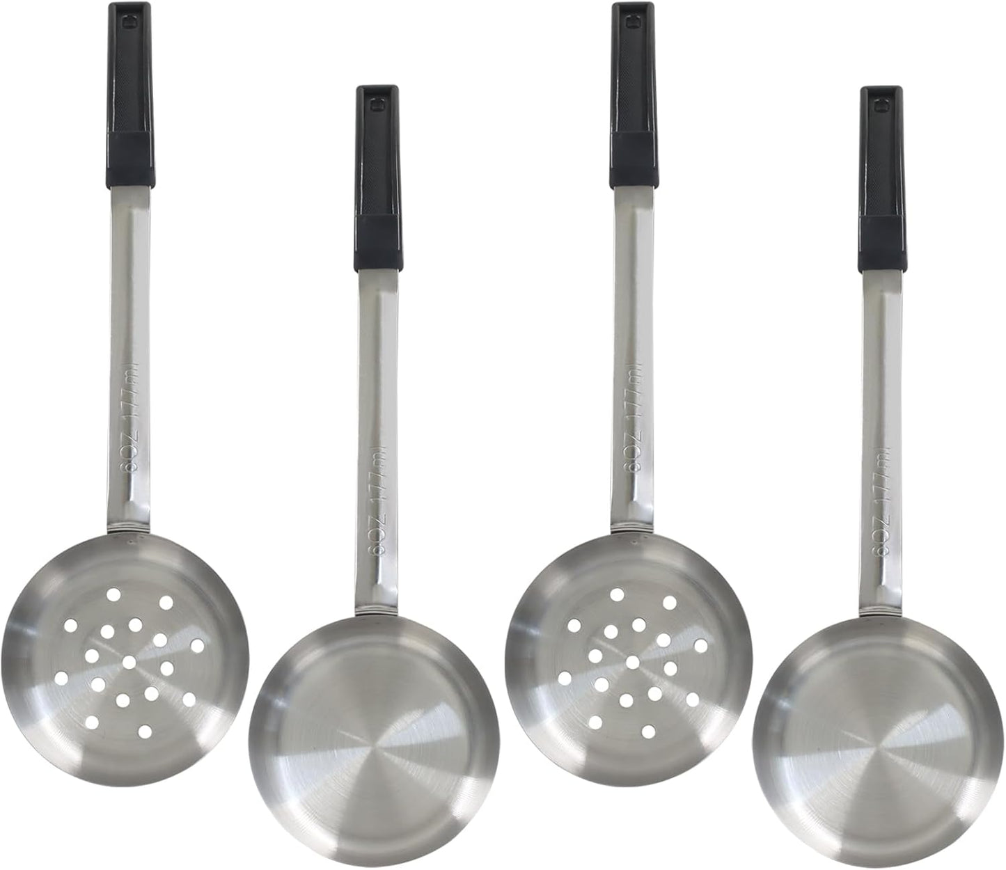 Hordion 4 Pcs Portion Control Serving Spoons Ladle Scoops, Food Measuring Ladle Utensils Proportion Manage Slotted and Unslotted Scoops for Weight Loss(Blue, 8oz)